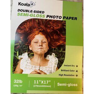 100 Sheets 32lb Koala Double Sided Semi Glossy Inkjet Photo Paper 11X17